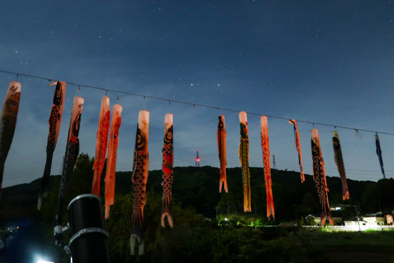 夜空に泳ぐ鯉のぼり